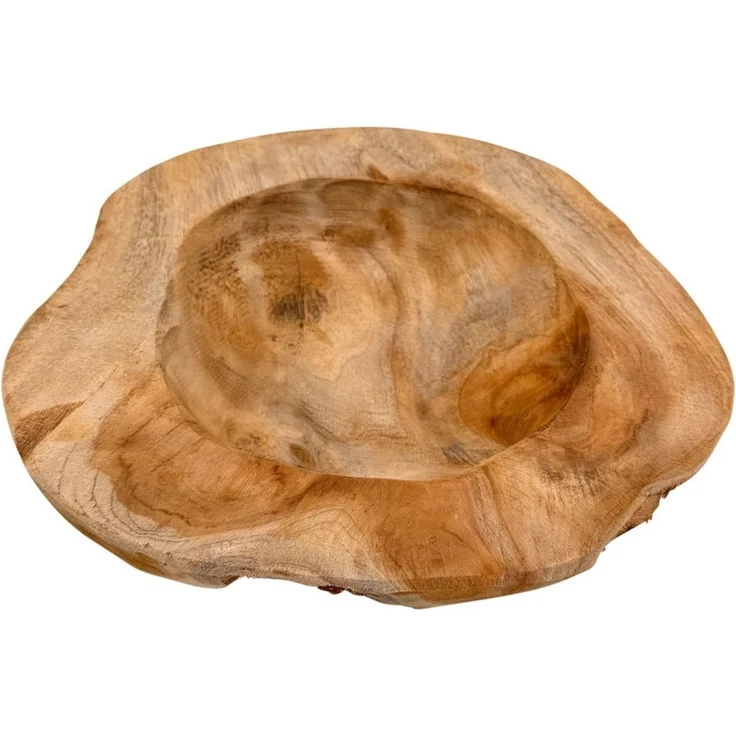 Online-Fuchs Dekoschale aus Teakholz als Obstschale, Schlüsselbrett, Schmuckkästchen (jede Schale ein Unikat, vielseitige Funktionalität), massives Teakholz, markante Maserung, rustikaler Charme – Bild 4