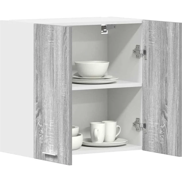 vidaXL Hängeschrank, Wandschrank für Küche, Küchenschrank mit viel Stauraum, Schwebeschrank Geschirrschrank Schrank, Grau Sonoma Holzwerkstoff – Bild 5