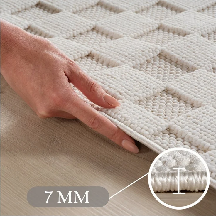 SIMPEX24 Designteppich Einfarbig Boucle Loop, Rechteckig, Höhe: 7 mm, Teppich Wohnzimmer, Schlafzimmer, Gästezimmer – Bild 2