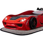 Autobett VENTO Kinderbett 90x200 cm Rennwagen-Bett inkl Lattenrost, Spoiler, LED-Licht, Farbe Rot