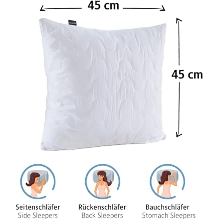 Komfortec Kopfkissen 45x45 cm 2 er Set, Höhenverstellbar Gesteppt Kissen, Deko Kissen, Oeko-TEX Zertifiziert, Allergiker geeignet – Bild 7