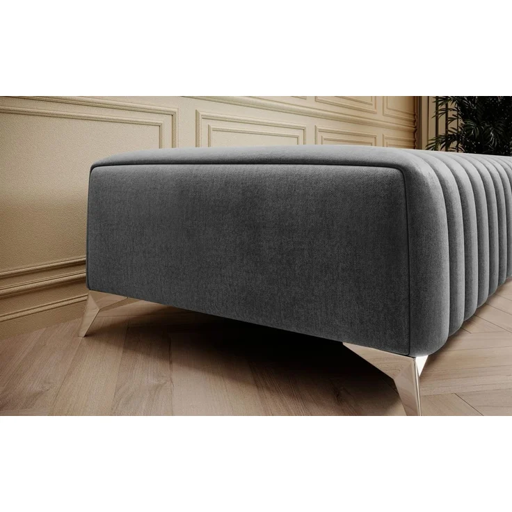 Polsterhocker Designerhocker Hocker ELENI Stoff Monolith Hellgrau – Bild 3