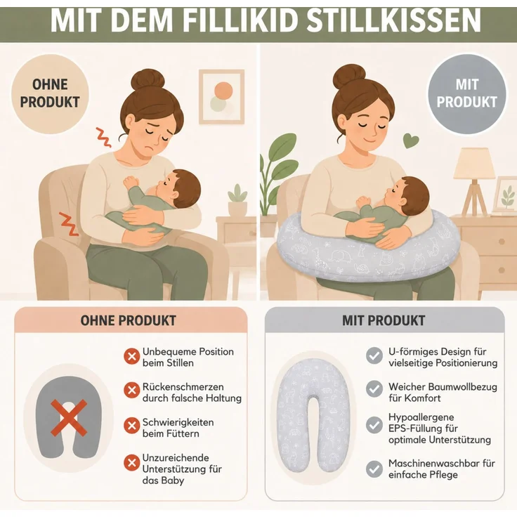 Fillikid Stillkissen Stillkissen EPS Mikroperlen 190 cm Exklusiv – Bild 4
