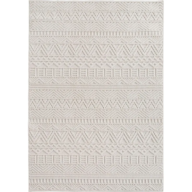 Kurzflor Teppich Helix 2202, Läufer - 60 x 110 cm - Creme