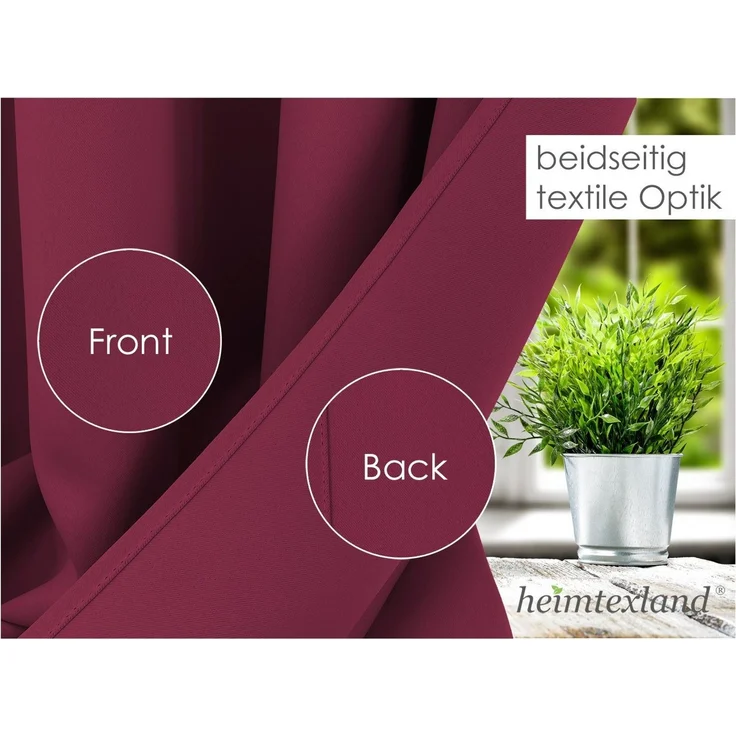 heimtexland Verdunkelungsvorhang Thermo Verdunkelungsgardinen Ösenschal Vorhänge (2 St), Ösen, verdunkelnd, Verdunkelungsstoff, blickdicht, Sonnenschutz, Verdunklung, Kälteisolierung, Schalldämmung – Bild 4