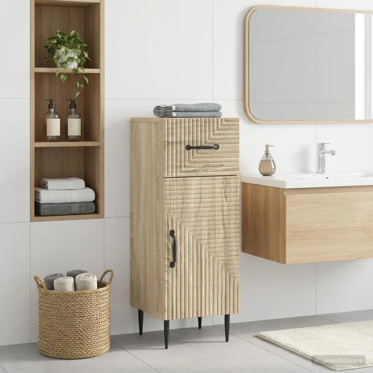 vidaXL Badezimmer Aufbewahrungsschrank HAARLEM Sonoma-Eiche 896827 – Bild 1
