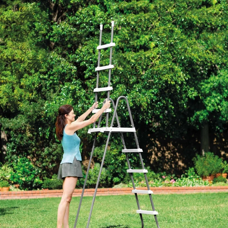 Intex Poolleiter, 3 Stufen, für Pools mit 91 - 107 cm Höhe, Stahl/Kunststoff Grau – Bild 6
