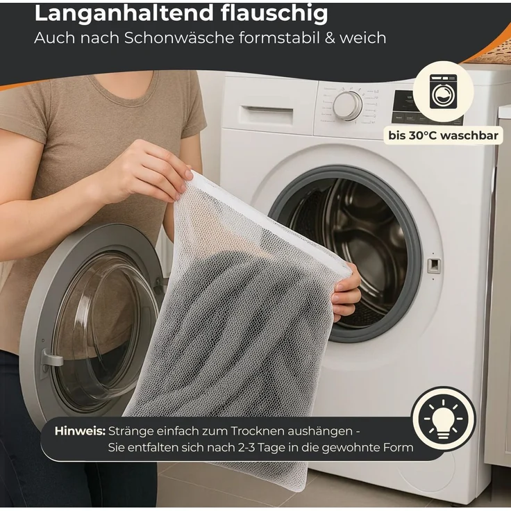 Flauschvorhang 56x185cm - 140x220cm Meliert Beige und Weiß 90x200 cm – Bild 4