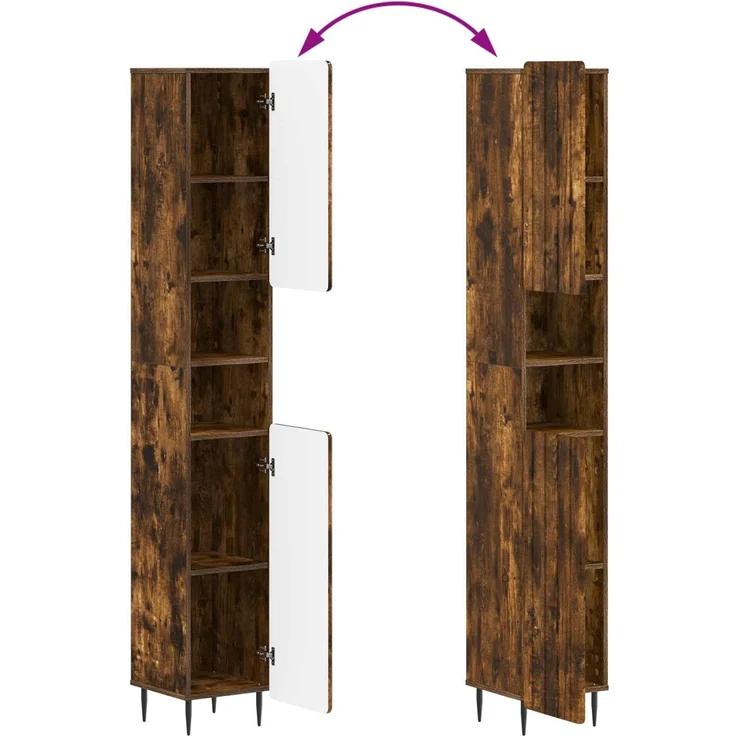 vidaXL 4-teiliges Badezimmer-Schrank-Set ZWOLLE Raucheiche 3417923 – Bild 9