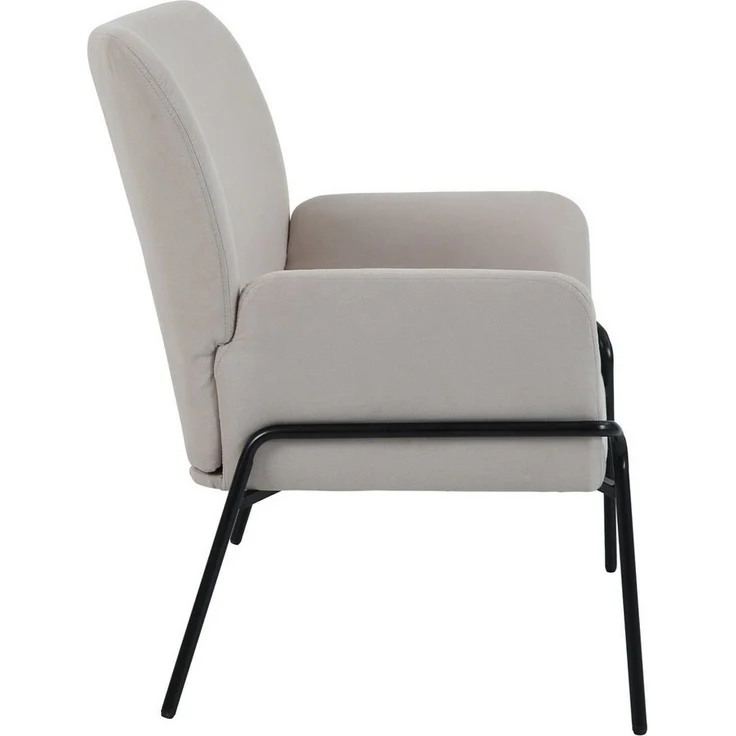 SVITA Loungesessel FREIA, Loungestuhl, Metallbeine, Stoffbezug, Beige – Bild 3