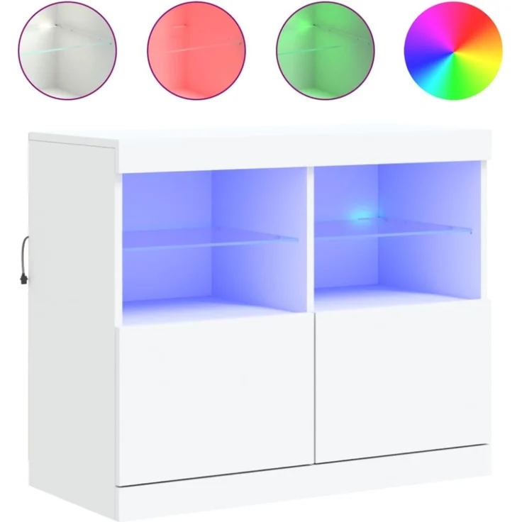 vidaXL Sideboard mit LED-Leuchten Weiß 81x37x67 cm 836658 – Bild 3