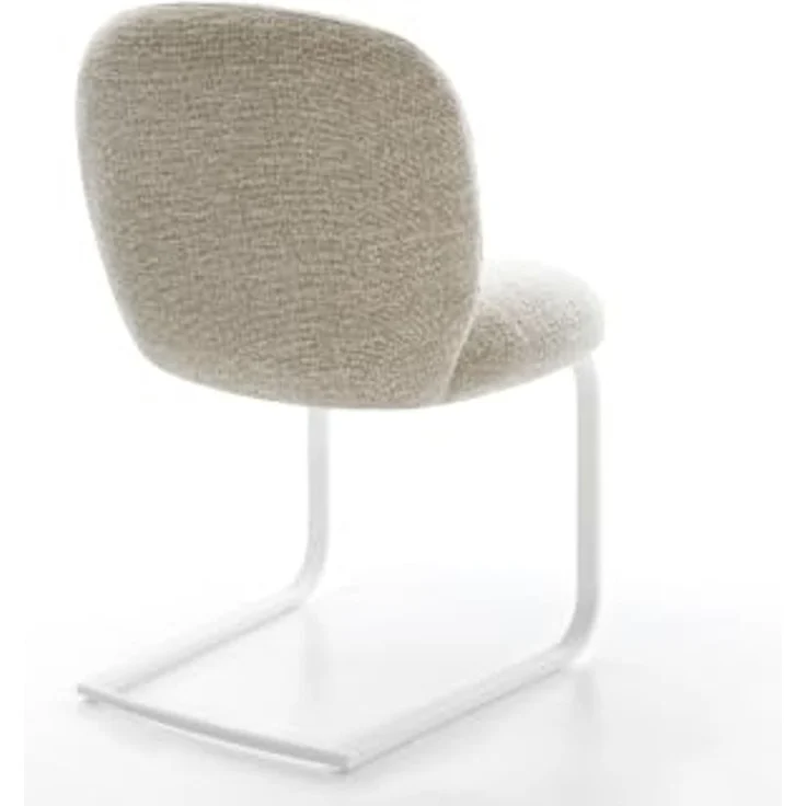 Freischwinger Nube-Flex Webstoff Soft Beige Freischwinger flach Weiß Taschenfederkern – Bild 7