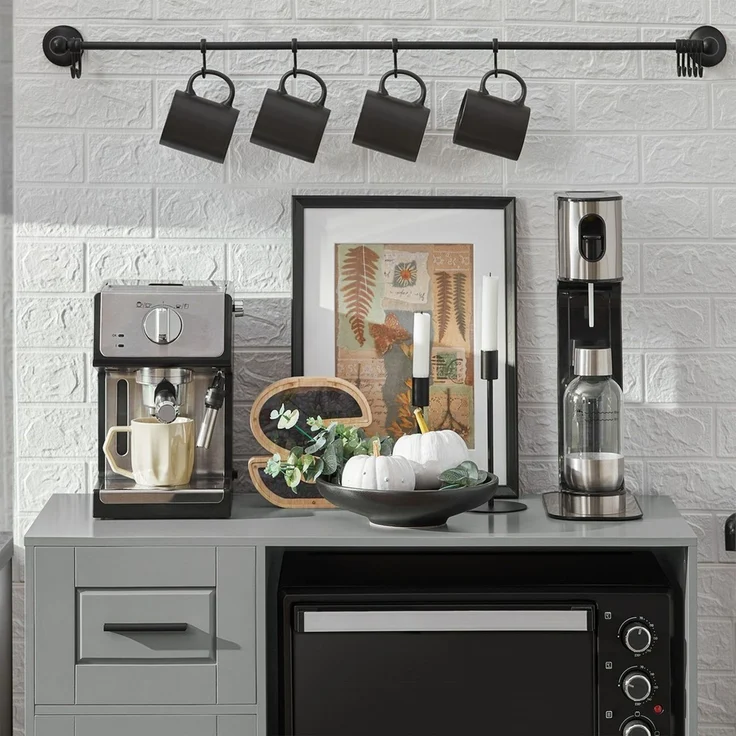 SoBuy FSB78-HG Kücheninsel, MDF, Lackiert, Grau, 89 x 89 x 40 cm – Bild 4