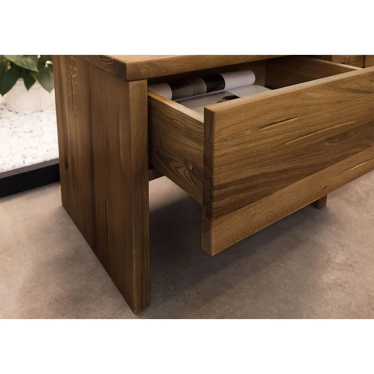 Nachttisch Wildeiche 50x35x40 tabacco geölt JANGALI #319 – Bild 5
