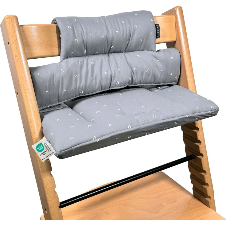 LaLoona Hochstuhl Sitzkissen für Stokke Tripp Trapp - Curves Grau, atmungsaktive Baumwolle, maschinenwaschbar