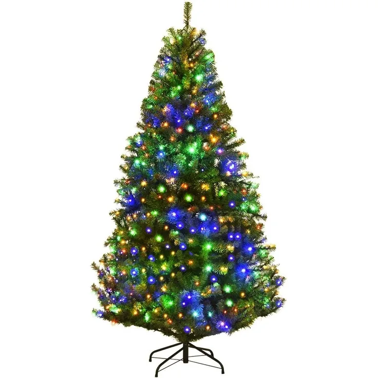COSTWAY Künstlicher Weihnachtsbaum, 1570 Zweige, 500 LEDs mit 11 Modi
