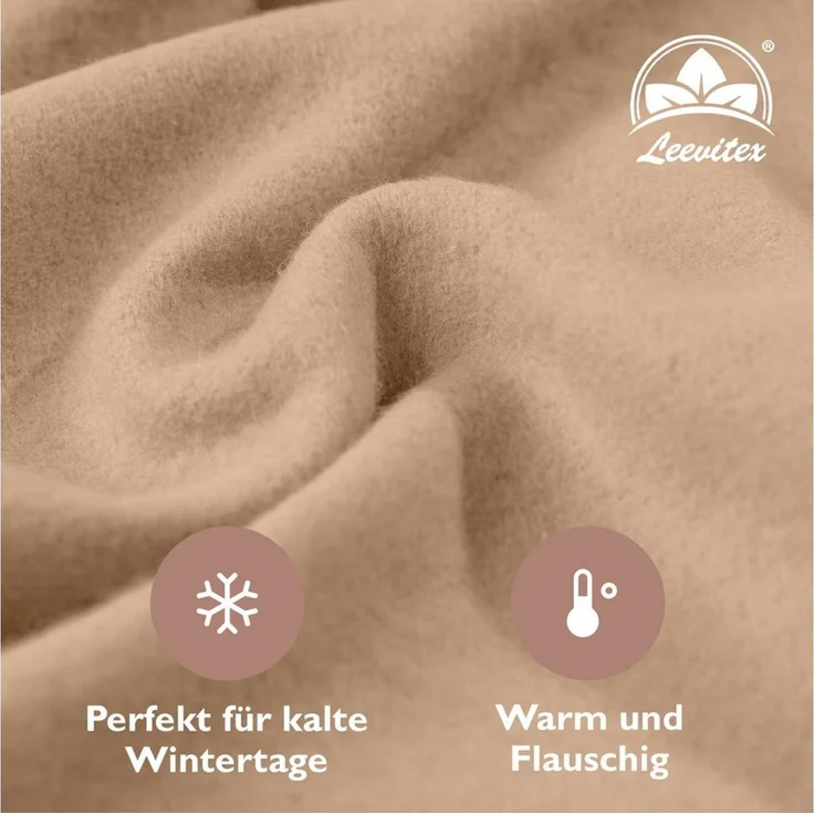 leevitex® Spannbettlaken für kalte Nächte – angenehm weich, passgenau, farbstark & pflegeleicht, Molton, Gummizug: rundum, (1 Stück), verschiedene Größen und Farben, 80% Baumwolle 20% Polyester, 40cm Steg – Bild 3