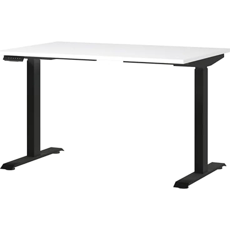 Germania Schreibtisch 7907-614, in Weiß/Schwarz, EL. höhenverstellb, 120 x 120 x 80 cm (BxHxT) – Bild 2