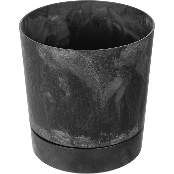 KADAX Aura 280 Recycling-Pflanzgefäß mit Sockel – schwarzer Beton – Bild 3