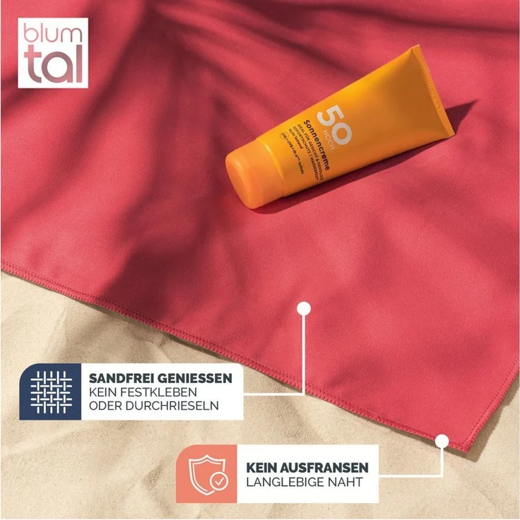 Blumtal Sporthandtuch Mikrofaser Handtuch - kompakte Mikrofaser Handtücher, Mikrofaser (inkl. Transporttasche, einzeln oder als Set verfügbar, 2-St), ultra leicht & schnelltrocknend, Reisehandtuch, Strandhandtuch – Bild 2