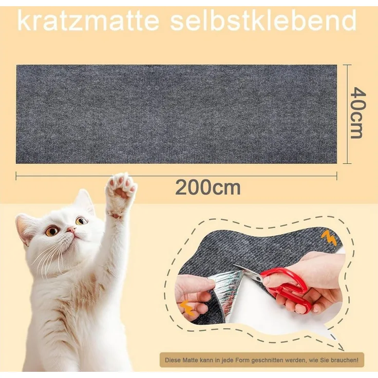 Refined Living Kratzmatte Selbstklebende Katzenkratzmatte 40x200cm,kratzmatte katze,Kratzteppich, (Kratzmatte Sofa, Katzen Möbel Schutz, DIY Kratzpad, Kratzschutzmatte, Katzenteppich, Krallenpflege,kratzmatte katze, kratzmatte katze wand, kratzmatte se...