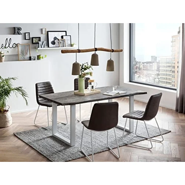 Esstisch Bullwer, Grau 75 x 90 x 170 cm Weiß – Bild 7