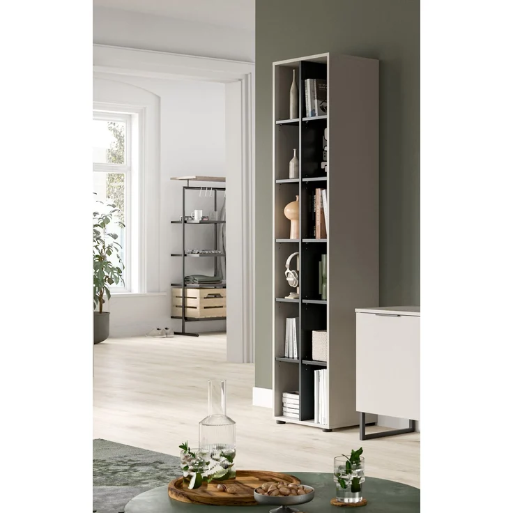 Stauraumregal B/H/T: 192x45x35 cm in Kaschmir Nachbildung und schwarz – Bild 5