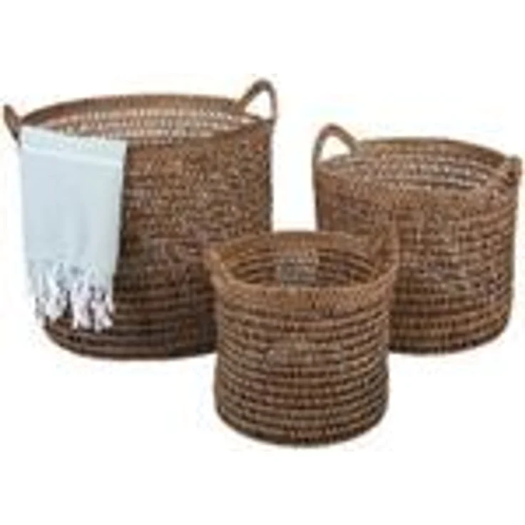 Rattan Korb Eda Braun mit Henkel M – Bild 9