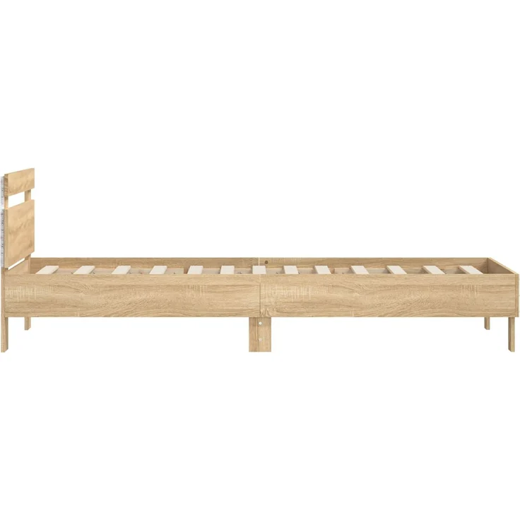 vidaXL Bettrahmen mit LED-Lichtleisten Sonoma-Eiche Holzwerkstoff 8008989 – Bild 6