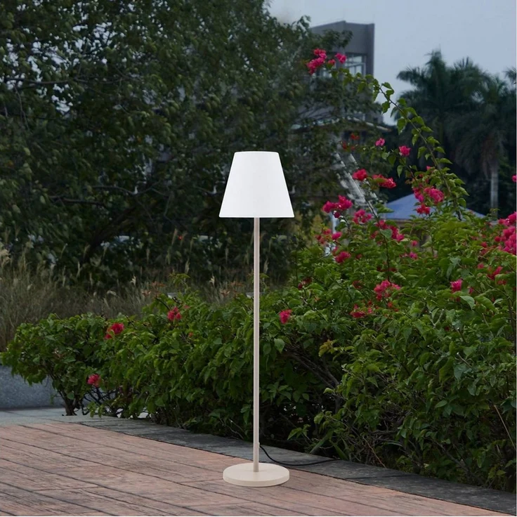 Lucande Außen-Stehlampe Jaimy, Kunststoff Creme IP44, 1 x 15 W LED – Bild 3