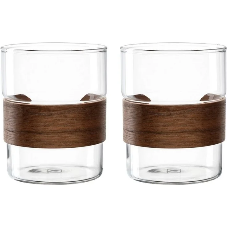 LEONARDO Becher NOVO LEGNO, 2er Set, 2-tlg, Glas, Holz, Becher mit Holzspange – Bild 4