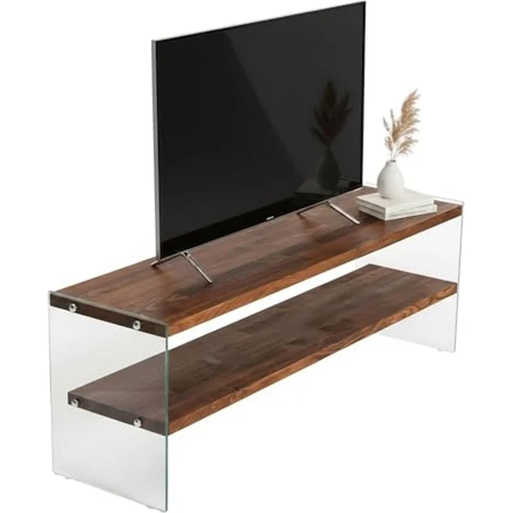 Dmora TV-Möbel Vindemiatrix 140x35x45 cm Braun, 2 Regale – Bild 2