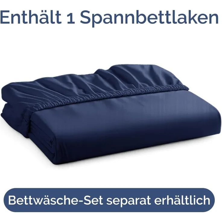 Spannbettlaken 120x200 cm - Extra Tiefes Spannbetttuch für Matratzen bis 40 cm (16") Höhe - Weiche Gebürstete Mikrofaser - Knitterfrei, Schrumpf- & Farbbeständig - Oeko-TEX - Marineblau Bettlaken