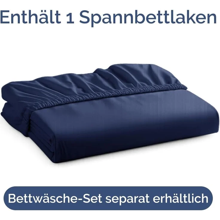 Spannbettlaken 120x200 cm - Extra Tiefes Spannbetttuch für Matratzen bis 40 cm (16") Höhe - Weiche Gebürstete Mikrofaser - Knitterfrei, Schrumpf- & Farbbeständig - Oeko-TEX - Marineblau Bettlaken
