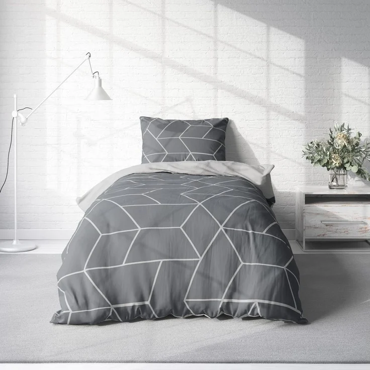 One Home Bettwäsche Winter Jack Wende, Flanell, 2 teilig, geometrisch grafisch modern, kuschelig warme weiche Baumwolle Biber – Bild 2