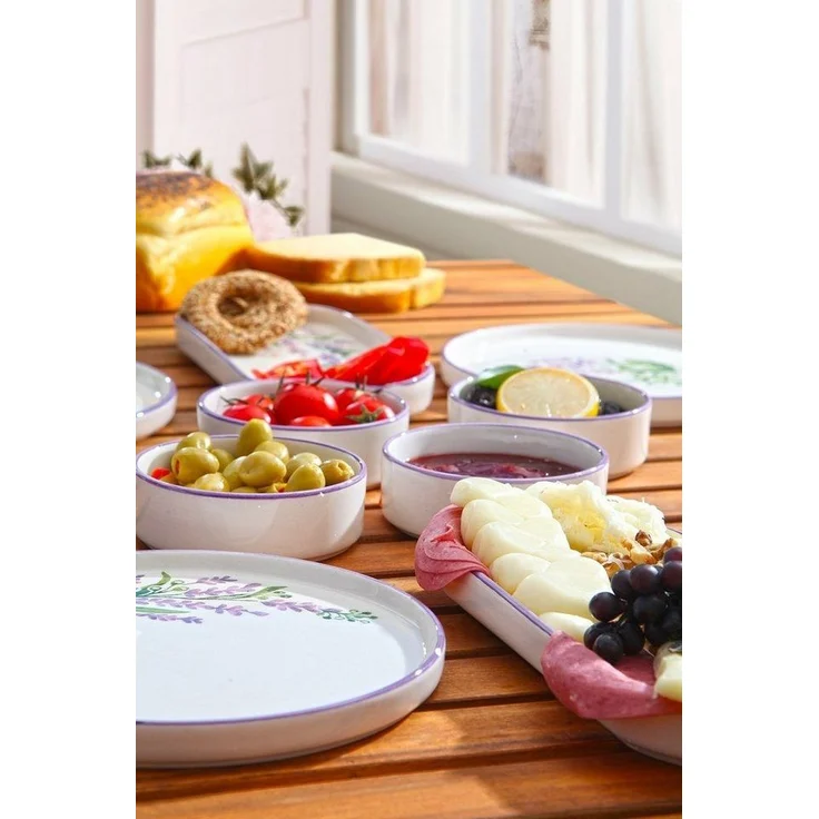 Hermia Concept Frühstücks-Geschirrset 6 Tellern, 2 Platten und 6 Schüsseln Dieses Set 100 % Keramik (14-tlg), 6 Personen, Keramik, Steinzeug, spülmaschinenfest und mikrowellengeeignet – Bild 2
