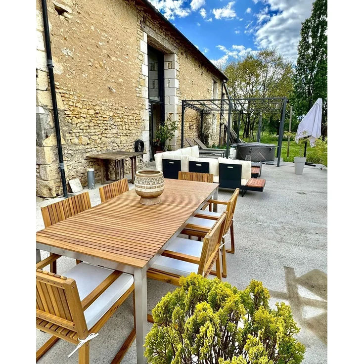 Beliani 'VIAREGGIO' Gartentisch, Teakholz Heller Holzfarbton – Bild 8