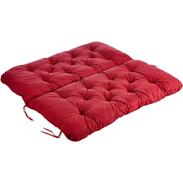 Ambientehome Sitzkissen und Rückenkissen Bank Hanko, rot, ca 100 x 98 x 8 cm, Bankauflage, Polsterauflage – Bild 2