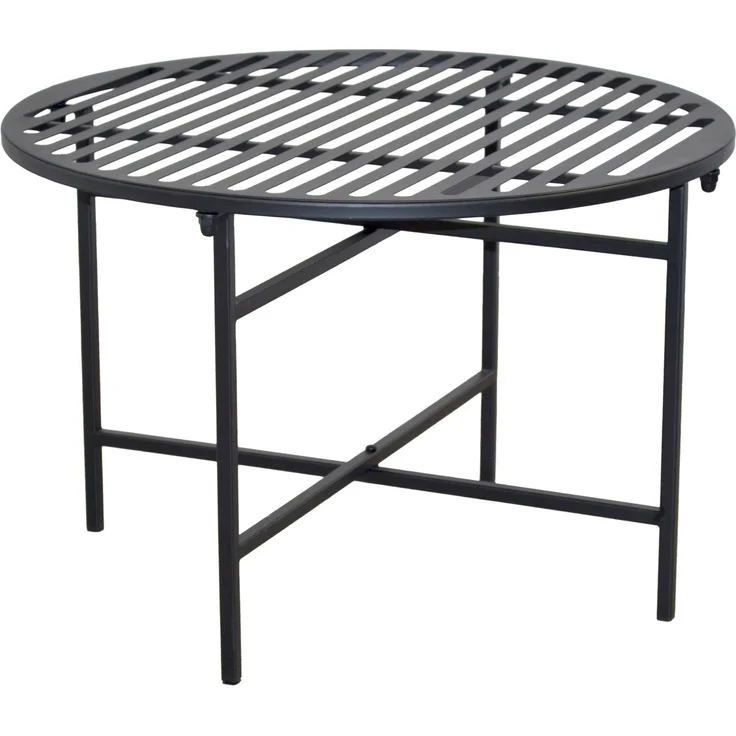 Runder Metall Beistelltisch Ø60cm Schwarz pulverbeschichtet Loungetisch Höhe 40cm – Bild 3