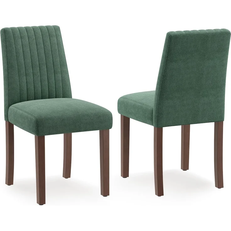 MALOL Esszimmerstühle 2er Set, Stuhl Esszimmer, Küche Essstühle, Gepolsterte Küchenstühle mit Rückenlehne & Holzbeinen, Stoff-Dining Chairs für Esszimmer, Restaurant, Grün
