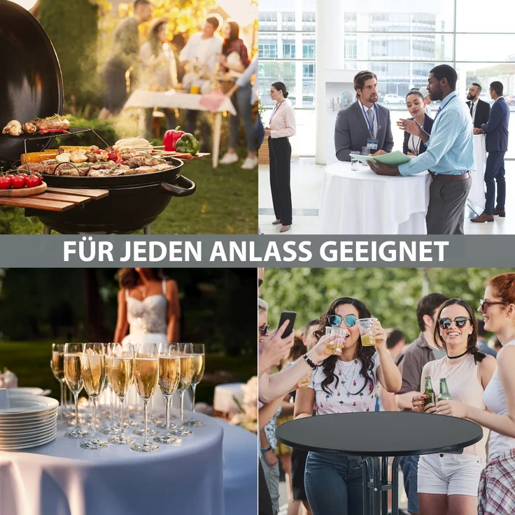 10x Stehtisch klappbar Ø 70 cm Höhe 110 cm Stahl Gastrotisch Partytisch Bistrotisch in Anthrazit – Bild 5