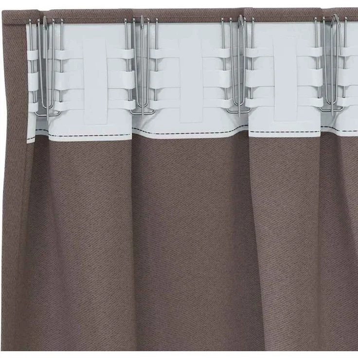 vidaXL Verdunkelungs-Vorhänge mit Ringen 2 pcs Dunkelbraun 4107444 – Bild 4