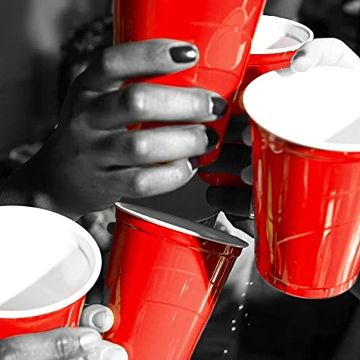 Goods+Gadgets Becher Wiederverwendbare Partybecher 50er Set – Dickwandige Beer Pong Becher, 100-tlg, Plastikbecher, Trinkbecher Getränkebecher – Bild 4