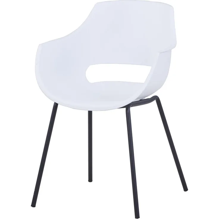 SIT&CHAIRS Stuhl Kunststoff Metall Weiß Schwarz