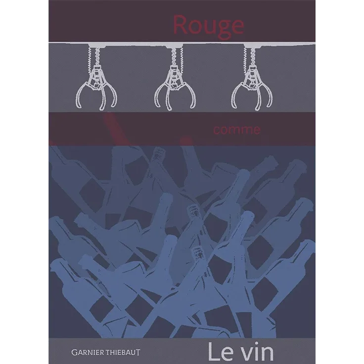 Garnier-Thiebaut Geschirrtuch Rouge Comme Le Vin Tricolore 50x70 Cm 100% Baumwolle