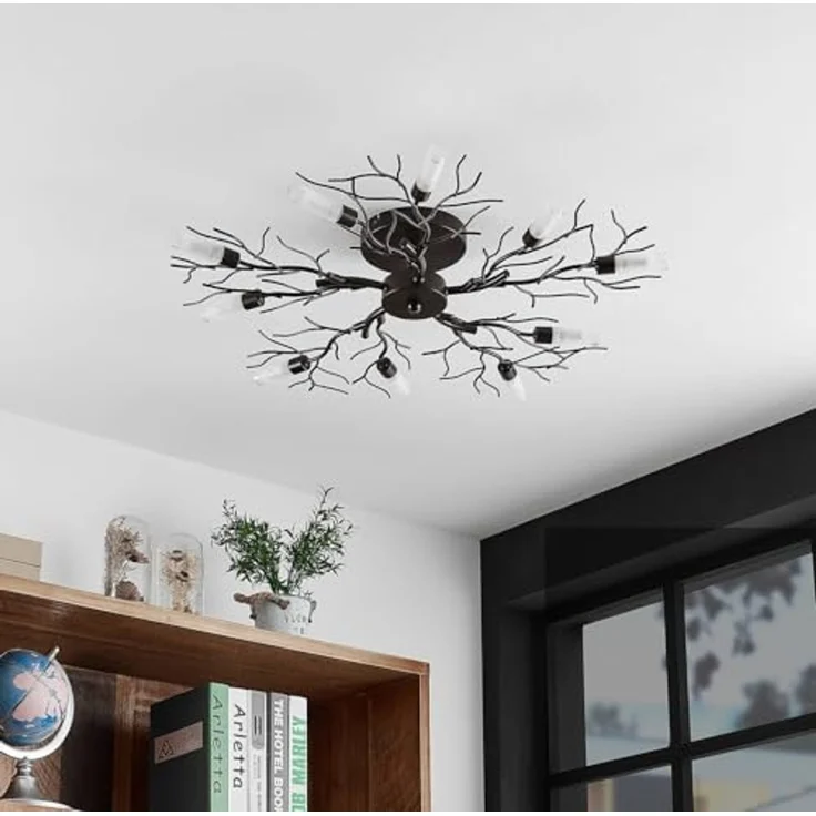 Lindby Deckenleuchten Bigna, Metall, Braun IP20, 10 x 33 W – Bild 4