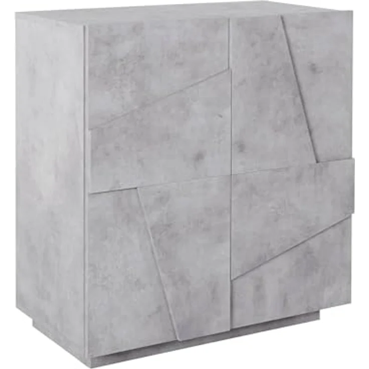 Dmora - Kommode Raoul, Küchen-Sideboard mit 2 Türen, Wohnzimmer-Buffet, 100 % Made in Italy, 81 x 44 x 86 cm, Zement, – Bild 5