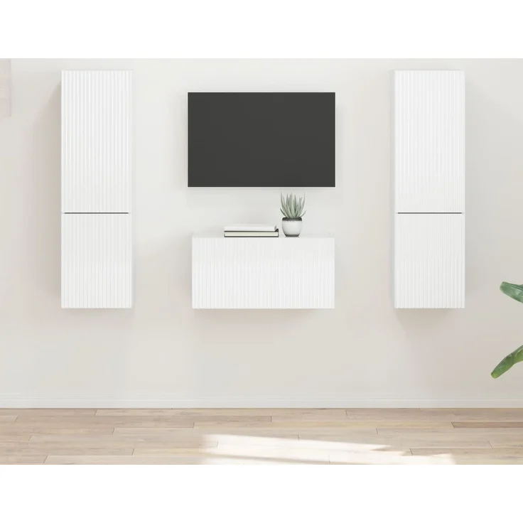 vidaXL TV-Schrankset 5 pcs Hochglanz Weiß Holzwerkstoff 3409100 – Bild 1