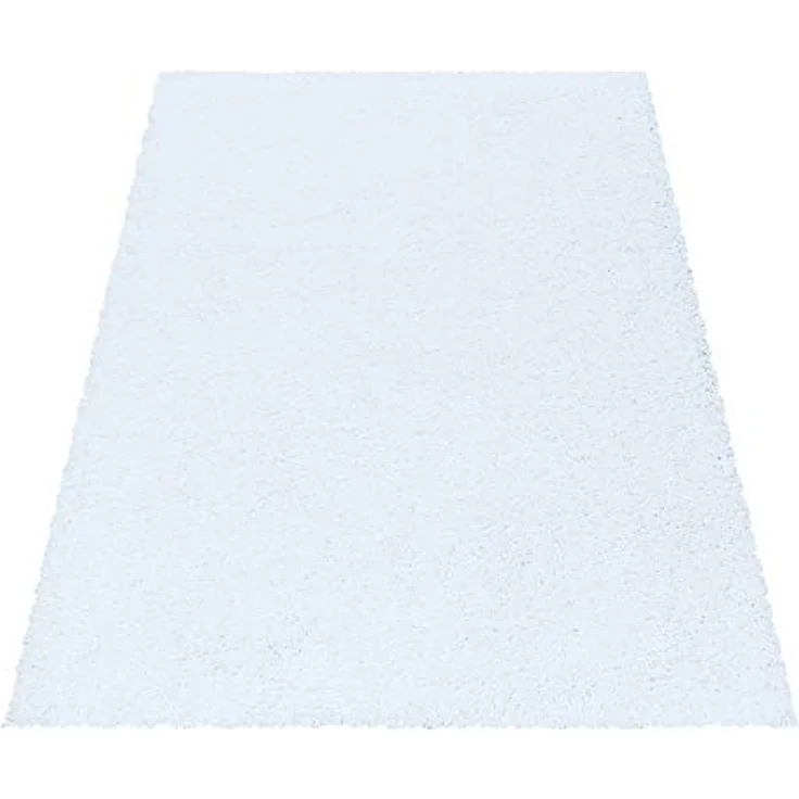 Carpetsale24 Shaggy Hochflor Teppich Wohnzimmer 160x230 cm Weiß - Modern Flauschiger Teppich Extra Weich, Pflegeleicht und Einfarbig - Ideal als Teppich für Schlafzimmer, Esszimmer und Küche – Bild 3