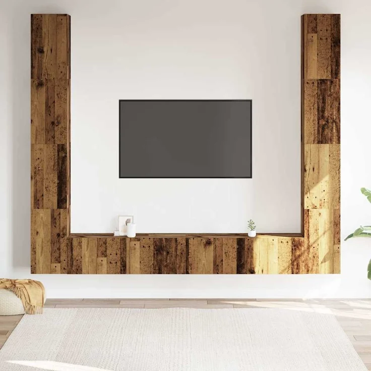 vidaXL TV-Wandschränke 6 Stk. Altholz-Optik Holzwerkstoff 3328987 – Bild 2
